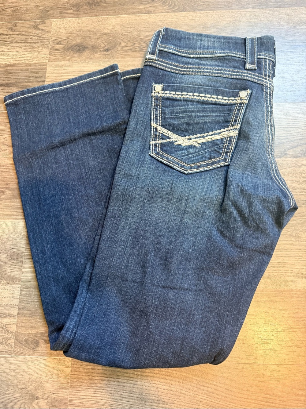 BKE Dark Blue Wide Leg Jeans with Contrast Pocket Stitching